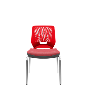 Cadeira Beezi Fixa 4 Pés Vermelho