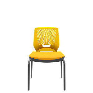 Cadeira Beezi Fixa 4 Pés Amarelo Poliéster