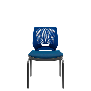Cadeira Beezi Fixa 4 Pés Azul Poliéster