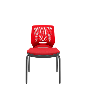 Cadeira Beezi Fixa 4 Pés Vermelho Poliéster
