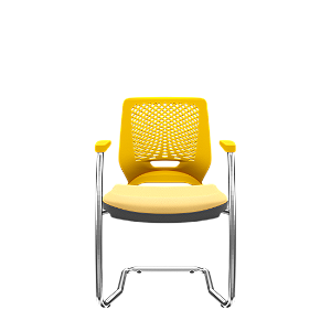 Cadeira Beezi Aproximação S Vinil Amarelo