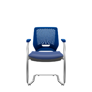 Cadeira Beezi Aproximação S Vinil Azul