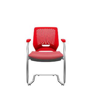 Cadeira Beezi Aproximação S Vinil Vermelho