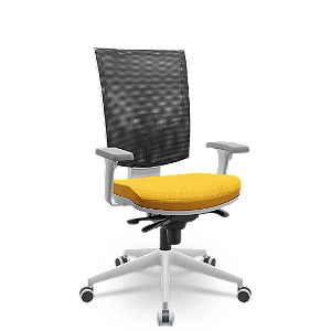 Cadeira Flash Cinza Assento Amarelo