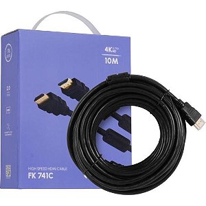 Cabo HDMI Com Filtro 2.0 4K 10 metros HD2010 Fortrek FK 741C [F002]