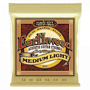 Encordoamento Para Violão Aço .012 Médio Leve Earthwood 2003 Ernie Ball [F002]