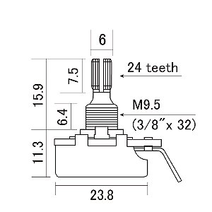 Potenciômetro A250K Instrumentos/Equipamentos CTS-A250-S [F035]