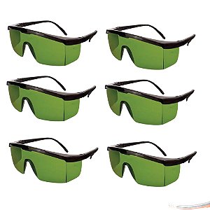 Kit 6 óculos De Proteção Lazer Luz Pulsada Epi Verde Jaguar [F103]