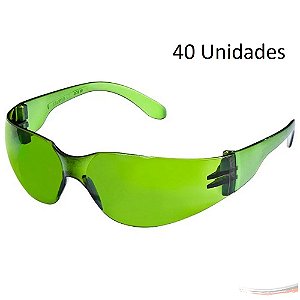 Kit 40 óculos Segurança Epi Croma Verde Proteção Trabalho - UN / 40 [F103]