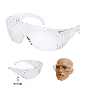 Kit 5 óculos Proteção Segurança Sobrepor Incolor Anti Risco - UN / 5 [F103]