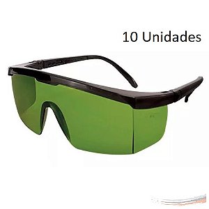 Kit 10 óculos Protetor Imperial Epi Verde Haste Regulagem Ca - UN / 10 [F103]