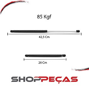 Pistão Mola A Gás Móveis Comprimento 45,5 Cm Carga 65 Kgf [F103]
