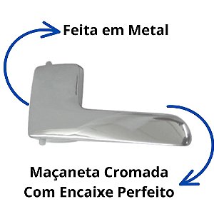Par Maçaneta Interna Gol G4 Cromada Metal Fox De 2003 A 2009 - UN / 2 [F103]