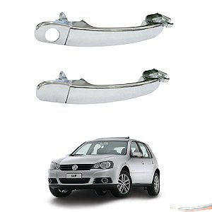 Par Maçanetas Diant Cromado C/ Furo Golf Bora Jetta 99 A 13 - UN / 2 [F103]