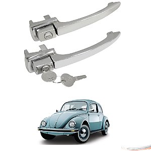 Par Maçaneta Externa Cromada C/ Chave Fusca 59 A 77 2 Portas - UN / 2 [F103]