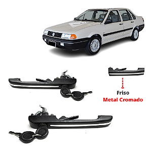 Par Maçaneta Externa Santana Friso Cromado Metal 1992 1998 - UN / 2 [F103]