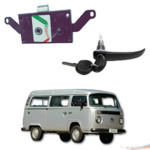 Kit Maçaneta Preta + Fechadura Pta Lat Kombi Clipper 75 A 96 - UN / 2 [F103]