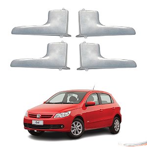 Kit Completo 4 Maçanetas Internas Cinza Metal Gol 05 A 14 [F103]