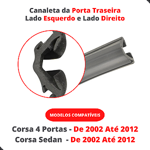 Kit Canaleta Do Vidro Borracha Porta Traseira Corsa 10 11 12 [F103]