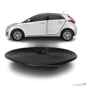 Borracha Protetora Borda Portas Carro Universal 5 M Preta [F103]