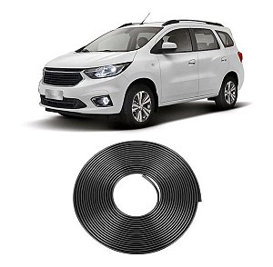 Borracha Protetora Borda Porta Preta Spin 4 Portas 10m Mini [F103]