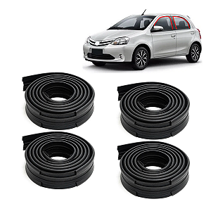 Kit 4 Borracha Vidro Canaleta Porta Dianteira Etios Após 13 - UN / 4 [F103]