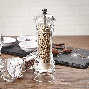 Moedor Pimenta Sal Triturador Manual Gourmet Transparente [F102]
