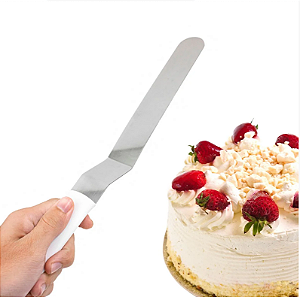 Espatula De Confeiteiro Bolos Decoração Confeitaria Inox Cabo 38cm Curvo [F102]