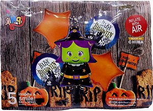 Balão Festa Halloween 7 (1 Kit De Balões Com 5 Unidades) [F130]