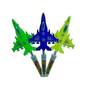 Avião Caça Pop2- Tubo De Balinhas Tutti Frutti - Display C/ 30 Unidades [F130]