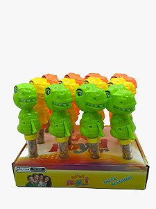 Bocão Dinossauro C/ Tubo Balinhas Tutti Frutti- Display C/ 12 Unidades [F130]