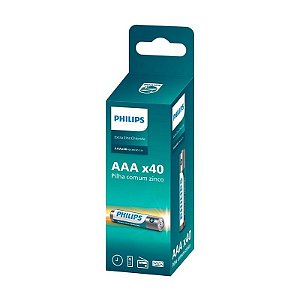 Pilha Comum Aaa (tubo Com 40 Unidades) Philips R03l40tf/59 [F108]