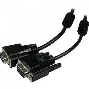Cabo VGA HDB15M x HDB15M 15 MT Preto Com Filtro Storm [F002]