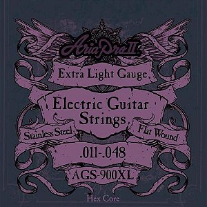 Encordoamento Para Guitarra Flat Wound .011 AGS900XL Aria Pro II [F002]