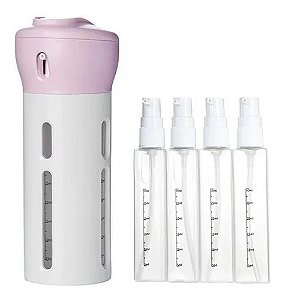 Dispenser Sabão Líquido Cremes Hidratantes Rotativo Portátil 4 Em 1:rosa [F102]