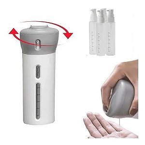 Dispenser Sabão Líquido Cremes Hidratantes Rotativo Portátil 4 Em 1:cinza [F102]