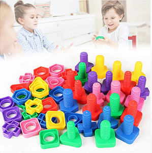 Brinquedo Interativo Infantil Coloridos Parafuso Encaixar [F102]