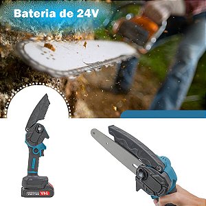 Motosserra Elétrica Bateria Recarregável Portátil 24v [F102]