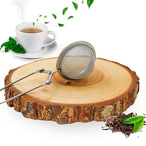 Infusor De Chá Coador Em Aço Inox Cabo Pinça:prateado [F102]