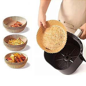 Forro De Papel Airfryer Tapete Forma Antiaderente 50 Unidades Descartáveis [F102]