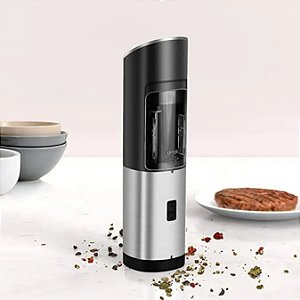 Moedor Elétrico De Sal Pimenta Temperos Triturador Pilhas Aço Inox [F102]