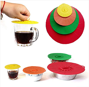 Kit Tampas Silicone De Sucção 4 Peças à Vácuo Coloridas Código: Sto654 [F102]