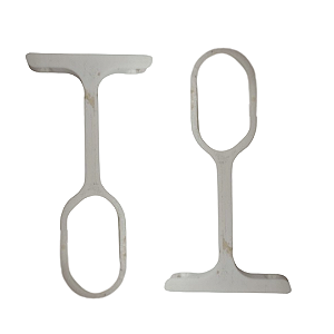 Suporte Tubo Cabideiro Central Aereo Oval Oblongo Branco C 1 [F031]