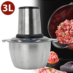 Triturador De Alimentos Carne E Legumes Elétrico 3l Aço Inox [F102]