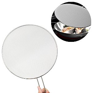 Tela Protetora Anti Respingo Fritura Aço Inox 29 Cm Grande [F102]