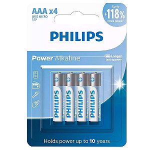 4 Pilhas Alcalinas Aaa Philips [F108]