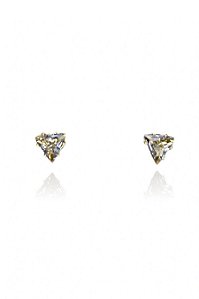 Brinco Triângulo Com Zircônia Lavanda Banhado Em Ouro 18k [F027]