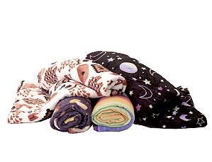 Kit Manta Soft Estampada 03 Pçs Casal Padrão [F101]