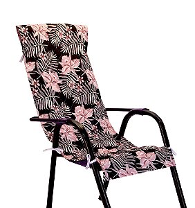 Capa De Cadeira Espreguiçadeira Floral Rosa [F101]