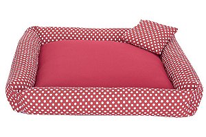 Cama Pet Para Cães E Gatos Poa Porte Grande Vermelha [F101]